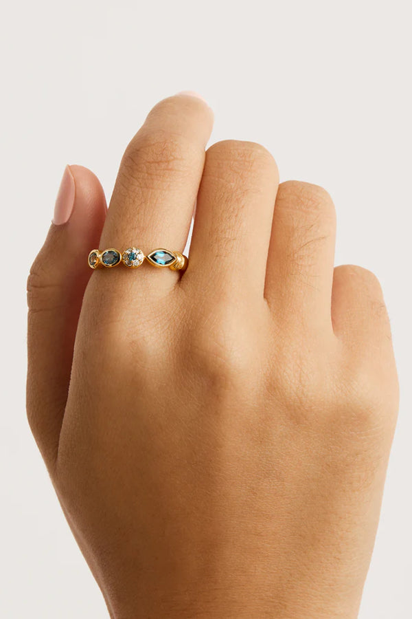 By Charlotte | 18k Gold Vermeil Protection of Eye Topaz Ring | Girls with Gems
