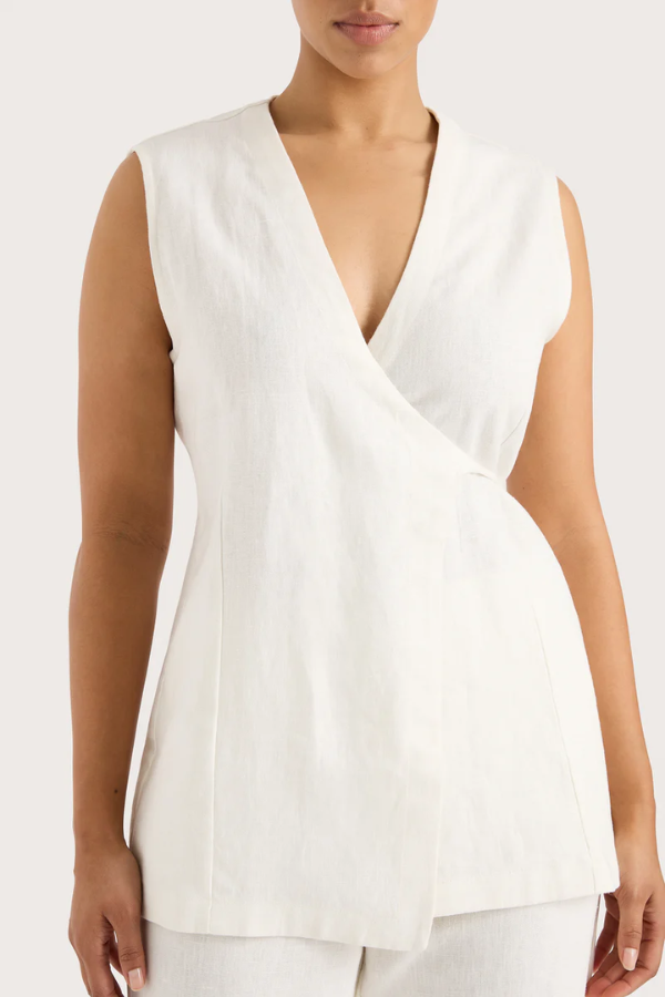 Faithfull the Brand | Lulea Wrap Vest White | Girls with Gems