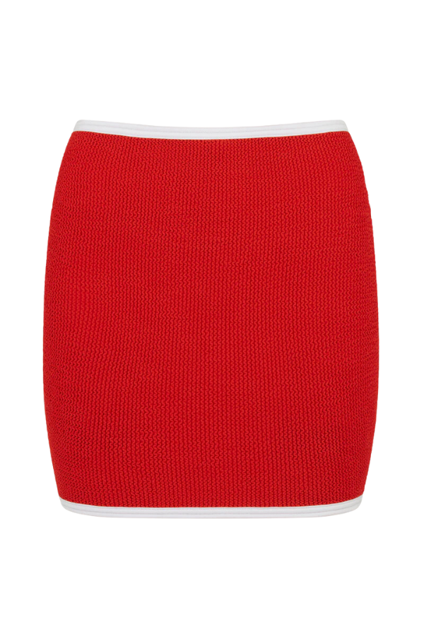 Hunza G | Swimskirt Bikini Bottom Red | Girls with Gems