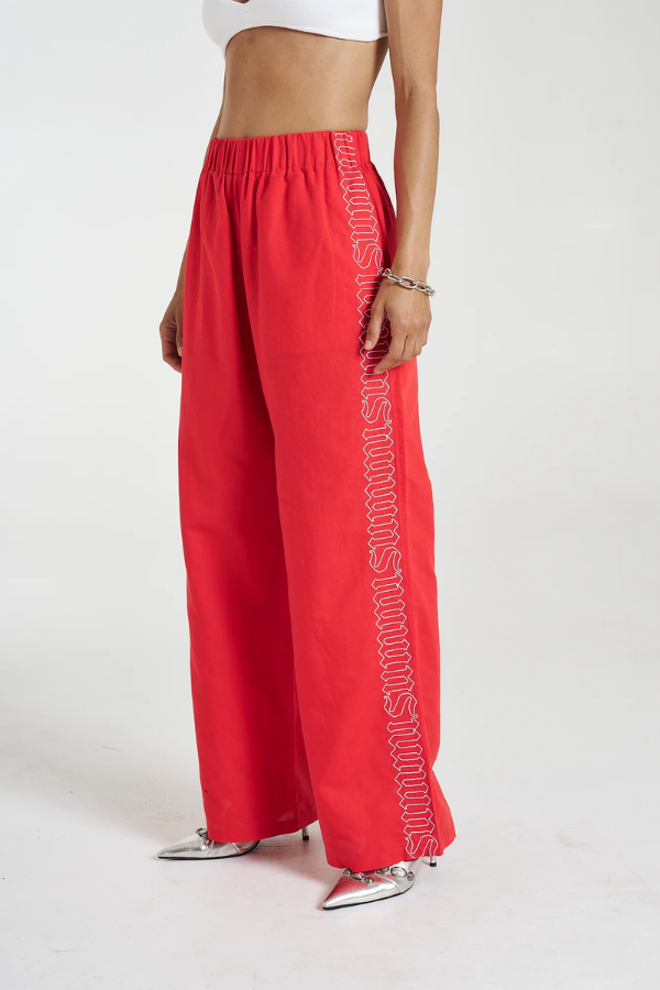 Summi Summi | Sig Linen Pants Scarlet Summi | Girls with Gems