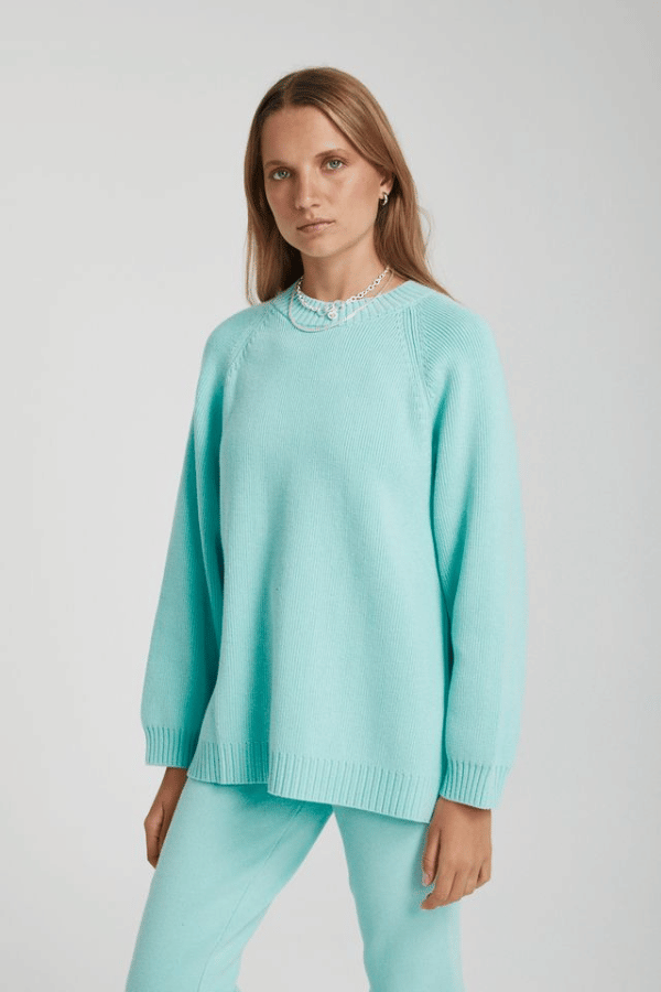 Summi Summi | Oversized Knit Sweater Aqua | Girls with Gems