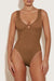 Hunza G | Celine Swim With Fabric Covered Hoops Metallic Cocoa | Girls with Gems