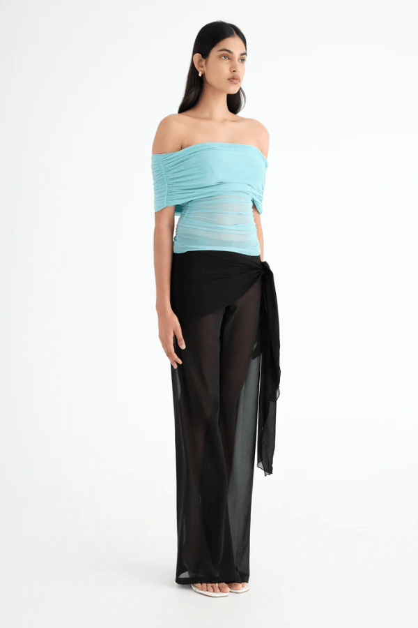 Benni | Nico Off Shoulder Top Aquamarine | Girls with Gems