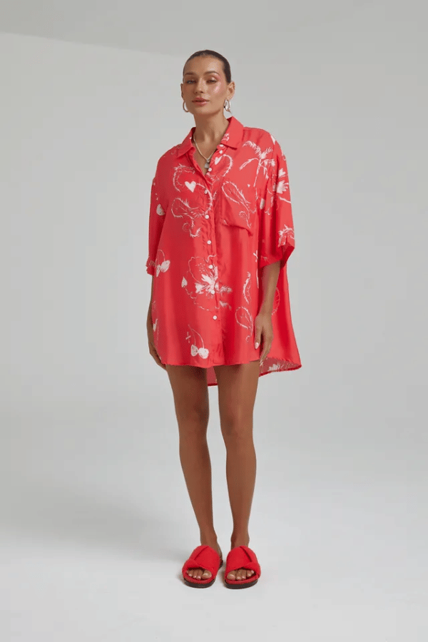 Summi Summi | Cupro Big Shirts Red Dragon Of Hearts | Girls with Gems