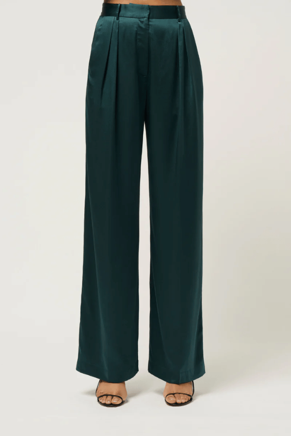 Michael Lo Sordo | Relaxed Silk Boy Pant Green | Girls with Gems