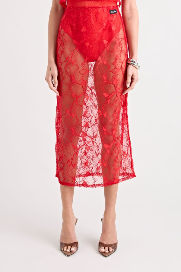 Pfeiffer | Astrid Lace Skirt Red | Girls with Gems