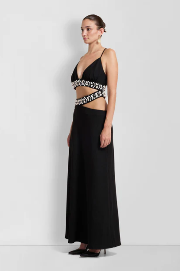 The Wolf Gang | La Playa Maxi Dress Noir | Girls With Gems