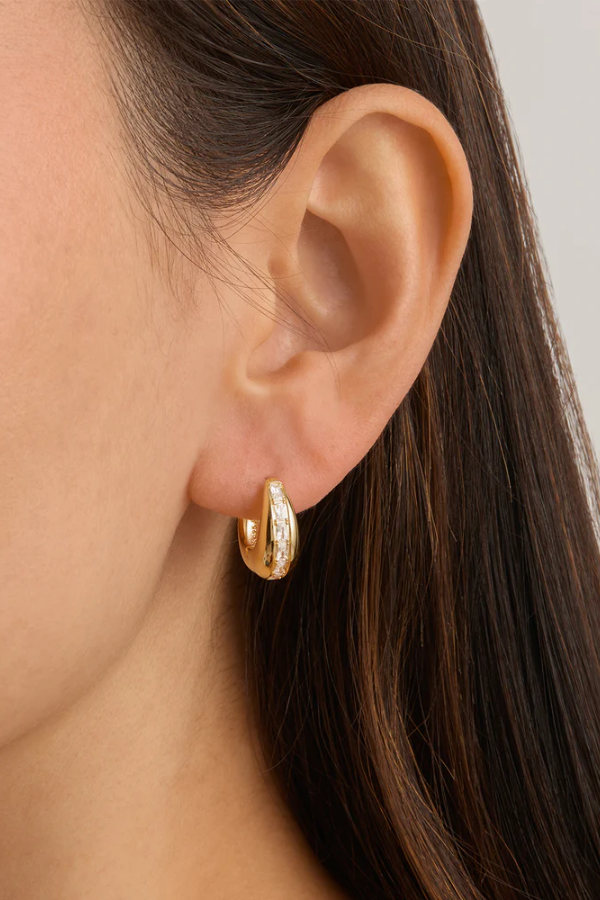 By Charlotte | Magic of You Hoops 18k Gold Vermeil | Girls with Gems