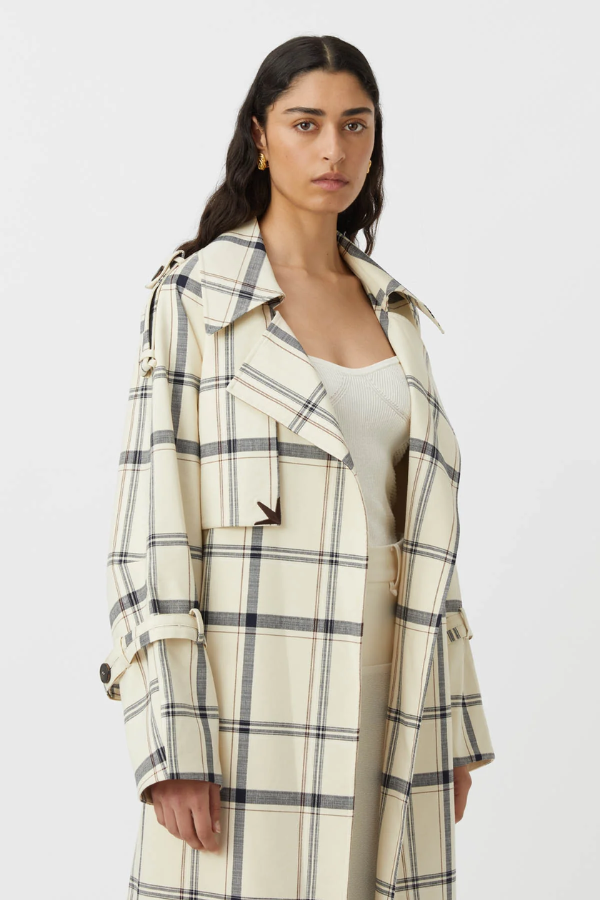 Camilla and Marc | Corelia Trench Coat Cream Black Check | Girls with Gems