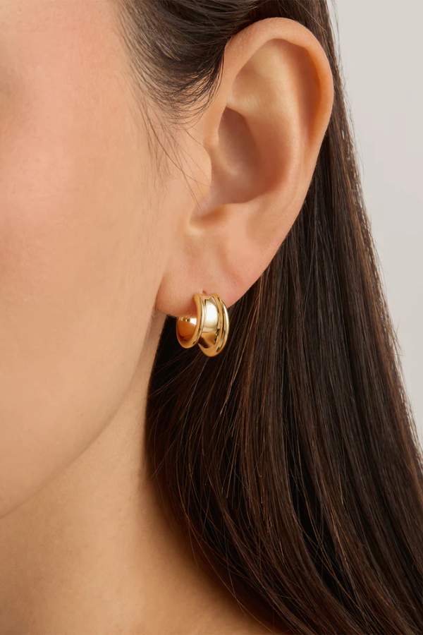 By Charlotte | Muse Small Hoops 18k Gold Vermeil | Girls with Gems