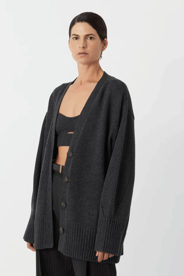 Camilla and Marc | Romeo Logo Cardigan Charcoal | Girls With Gems