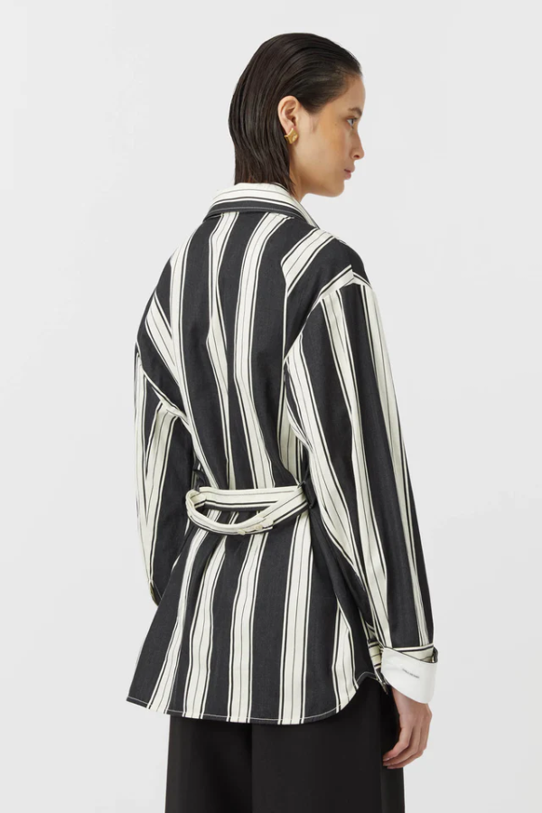 Camilla and Marc | Kiah Fitted Shirt Black &amp; Cream Stripe | Girls with Gems