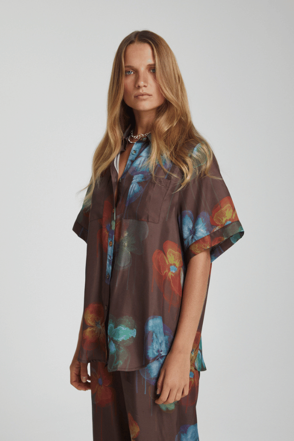 Summi Summi | Button Up Shirt Pansy Drip | Girls With Gems