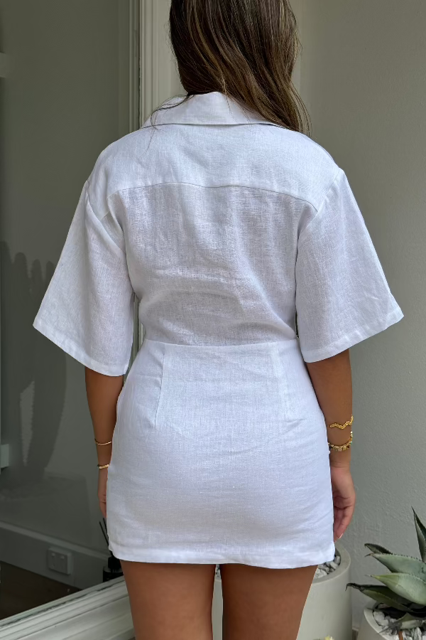 Sneaky Link | Vida Shirt Dress White | Girls With Gems