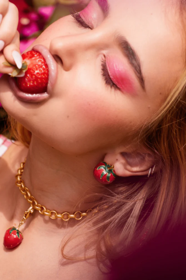 Emma Pills | Juicy AF Earrings Red | Girls With Gems