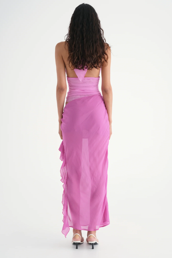 Benni | Penelope Halter Maxi Dress Pink | Girls with Gems