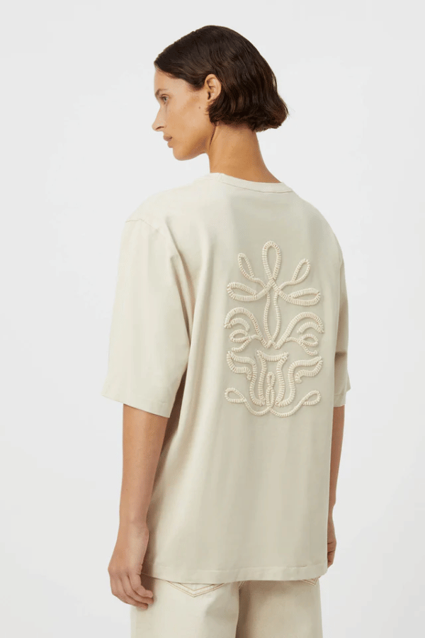 Camilla and Marc | Iwan Embroidery Tee Chalk | Girls with Gems