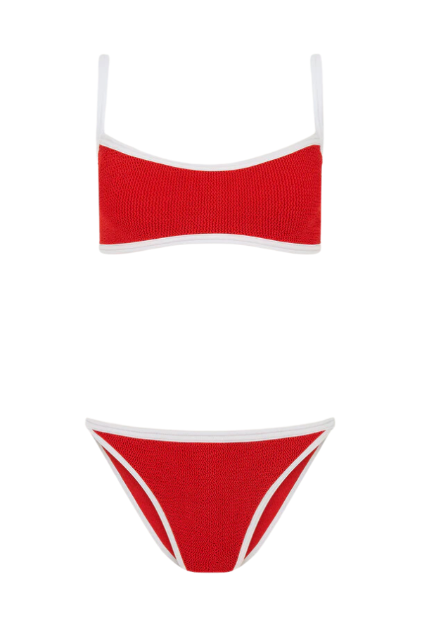 Hunza G | Tyler Contrast Bikini Red/White | Girls with Gems