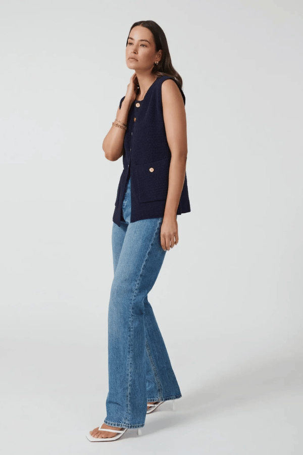 Onte | Helena Gilet Navy | Girls With Gems