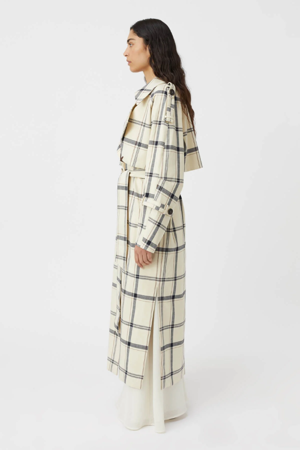 Camilla and Marc | Corelia Trench Coat Cream Black Check | Girls with Gems