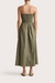 Faithfull the Brand | Dominquez Midi Dress Khaki | Girls with Gems