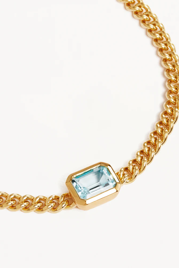 By Charlotte | Calm Your Soul Topaz Curb Bracelet 18k Gold Vermeil | Girls with Gems