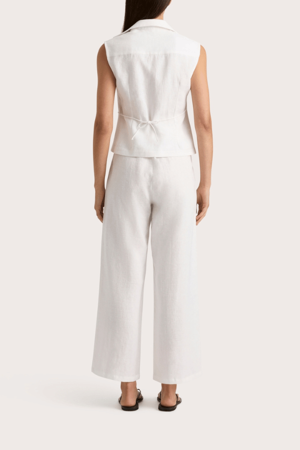 Faithfull the Brand | Antibes Sleeveless Wrap Shirt White | Girls With Gems