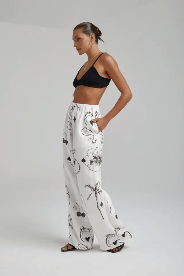 Summi Summi | Linen Pants Black Dragon Of Hearts | Girls with Gems