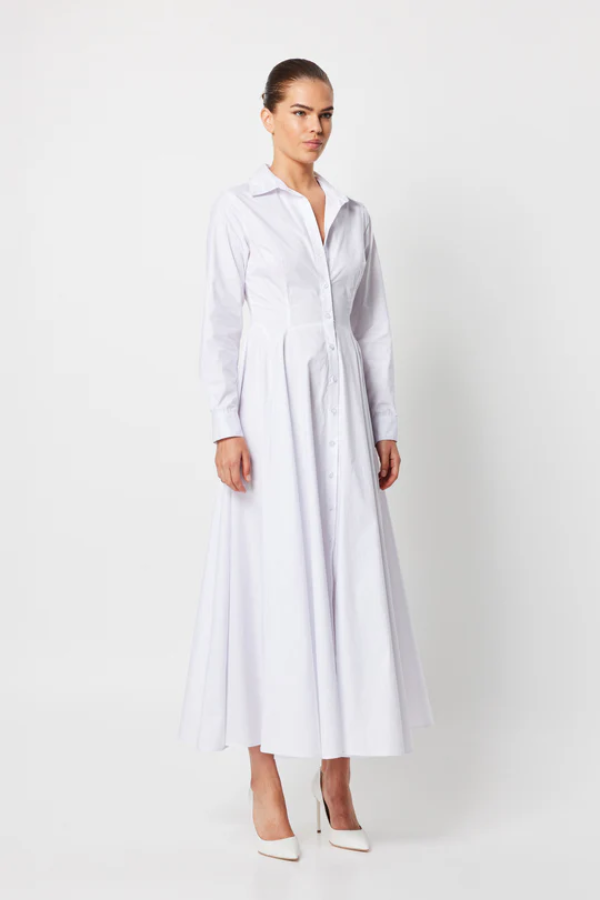 Mossman | Marseille Maxi Shirt Dress White | Girls With Gems