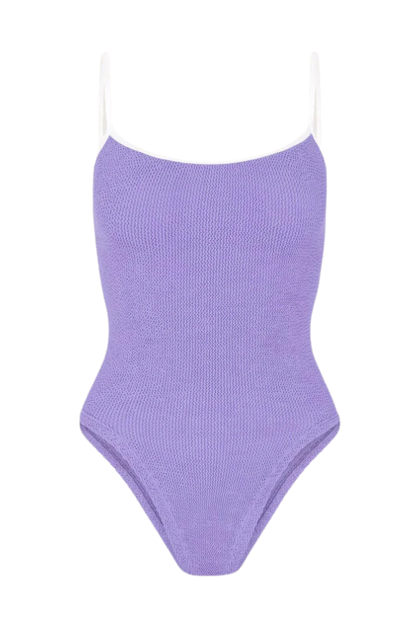 Hunza G | Pamela Swim Contrast Lilac | Girls with Gems