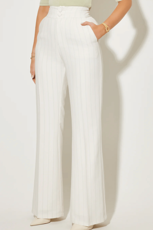 The Ultimate Muse Pin Stripe Trousers Oat