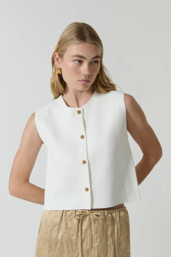 Onte | Linda Gilet White | Girls with Gems