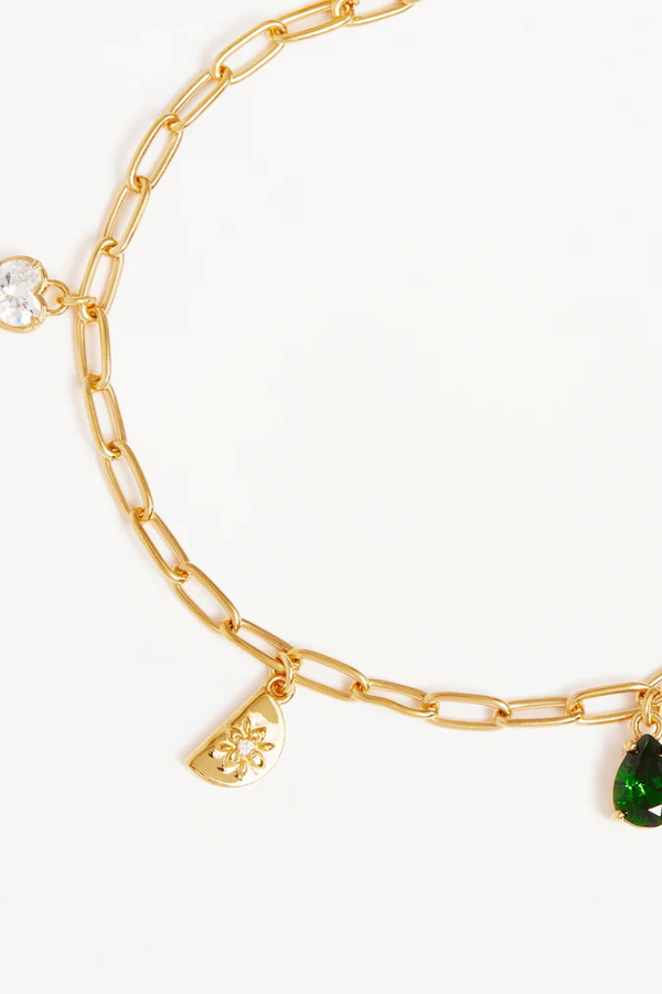 By Charlotte | Wanderlust Charm Bracelet 18k Gold Vermeil | Girls with Gems