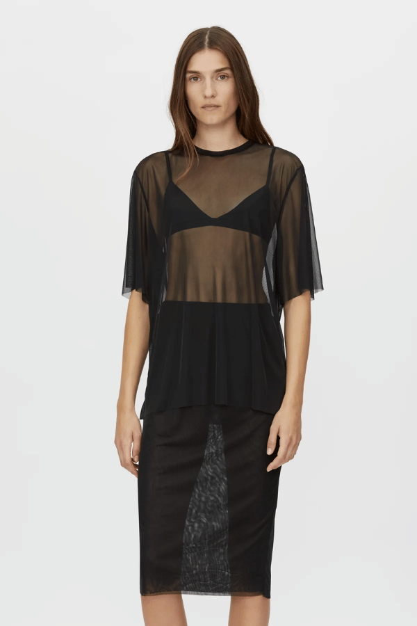 Enigma Sheer Top Black