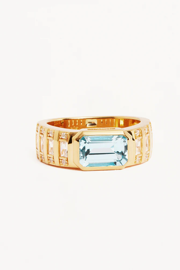 By Charlotte | Calm Your Soul Topaz Ring 18k Gold Vermeil | Girls with Gems