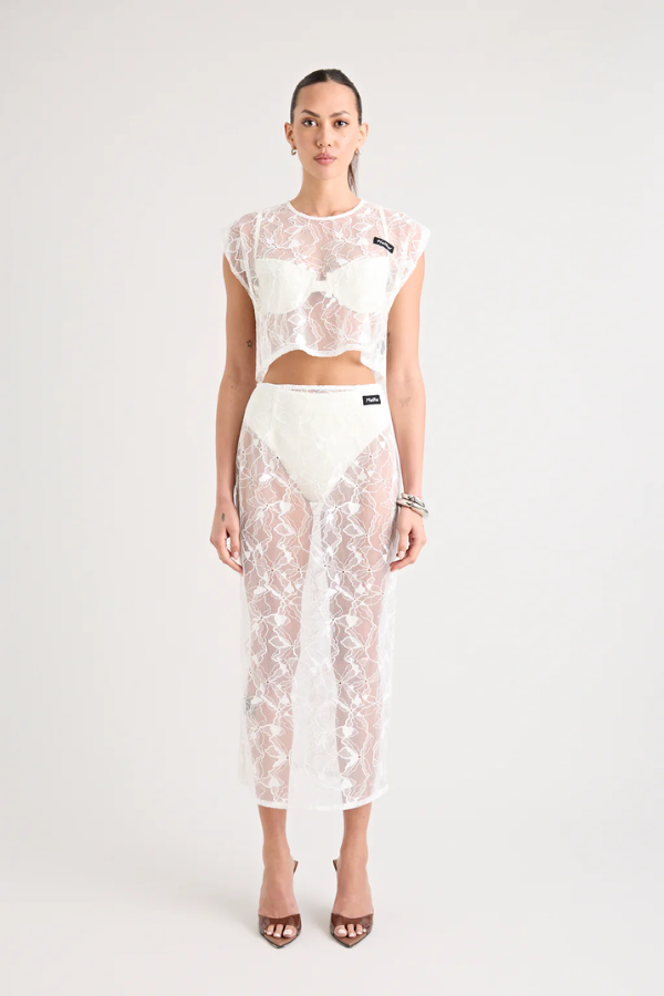 Pfeiffer | Astrid Lace Top White | Girls with Gems