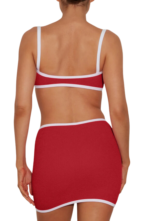 Hunza G | Swimskirt Bikini Bottom Red | Girls with Gems