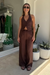 Sneaky Link | Luna Linen Pant Chocolate | Girls With Gems