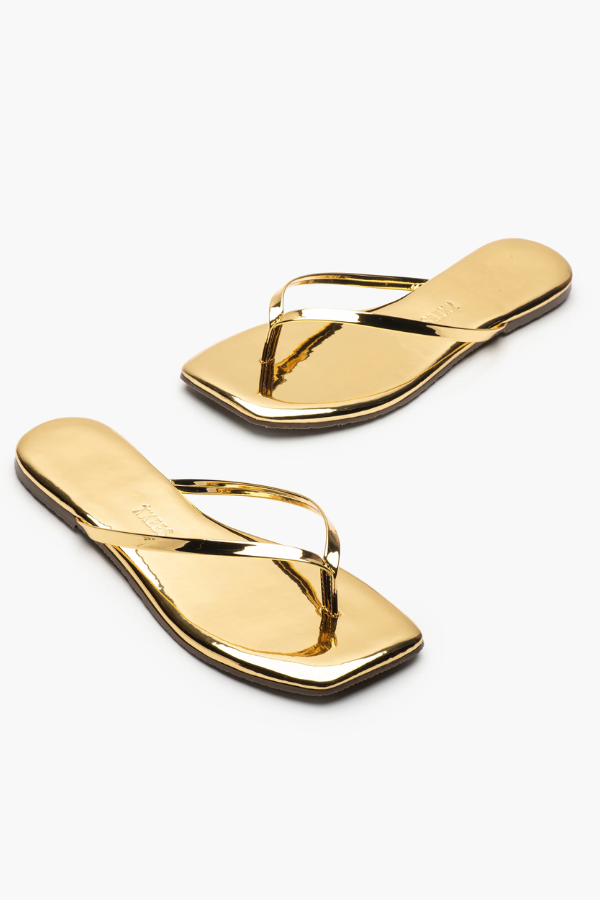 Tkees | Square Toe Lily Mirror Gold | Girls with Gems