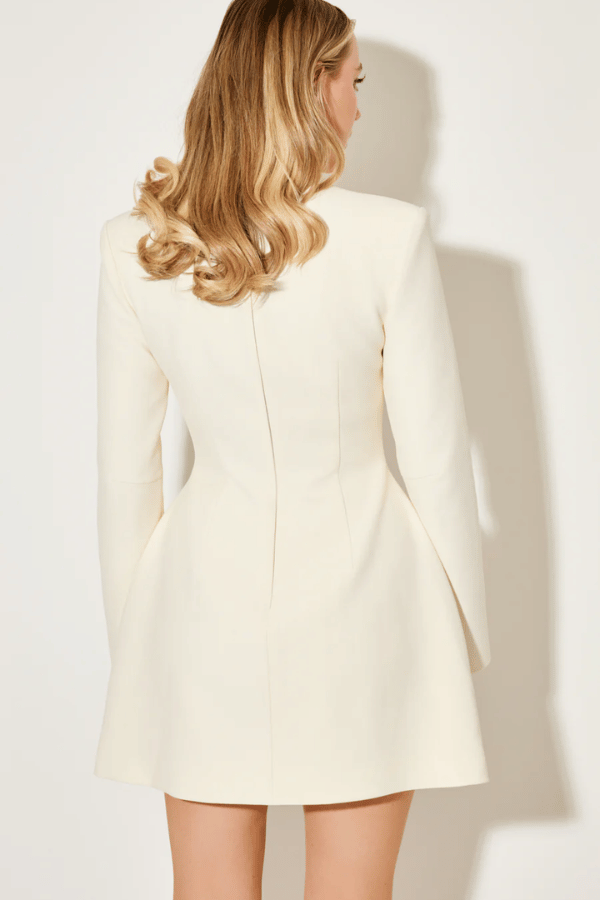 The Ultimate Muse Long Sleeve Button Down Dress Ecru