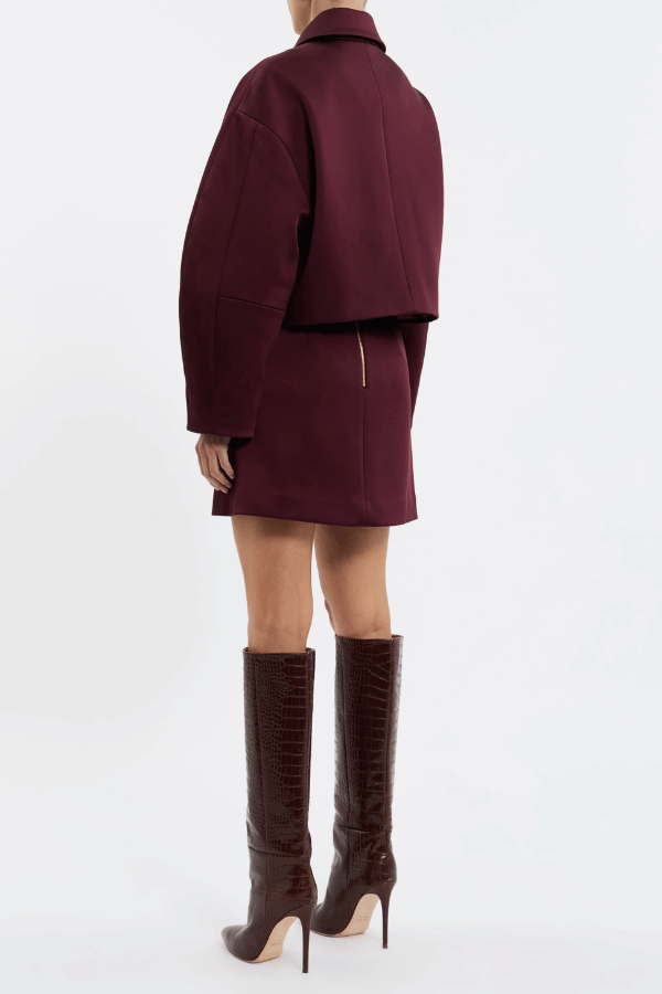 Merlot Cropped Jacket Burgundy