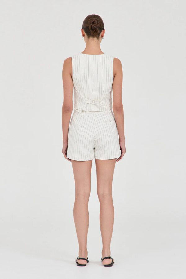 Friend of Audrey | Jayden Stripe Tailored Shorts White Stripe | Girls with Gems