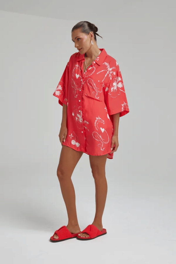 Summi Summi | Cupro Big Shirts Red Dragon Of Hearts | Girls with Gems