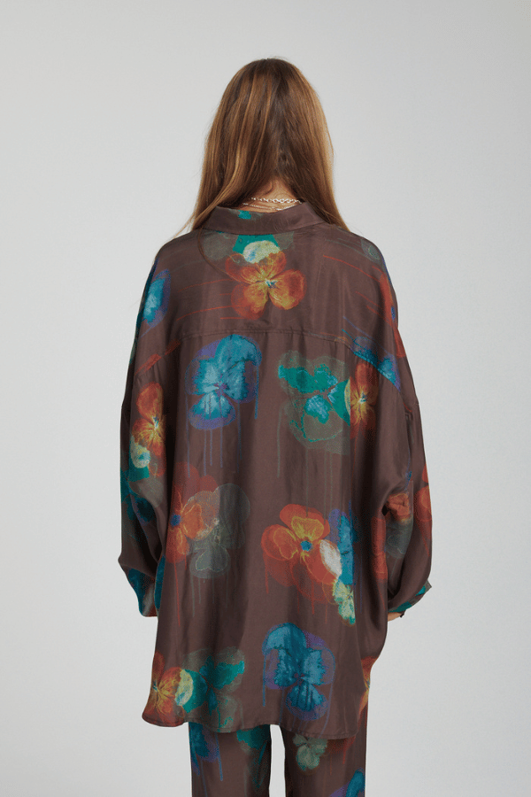 Summi Summi | Long Sleeve Oversized Shirt Pansy Drip | Girls With Gems