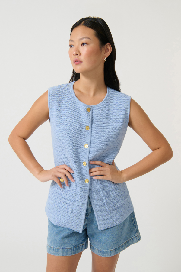 Onte | Helena Gilet Blue | Girls with Gems