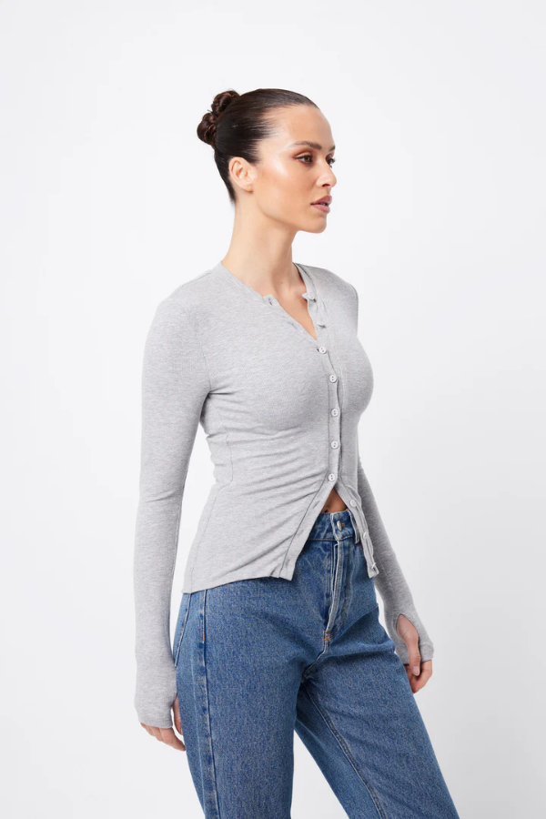 Mossman | Lyon Cardigan Grey Marle | Girls with Gems