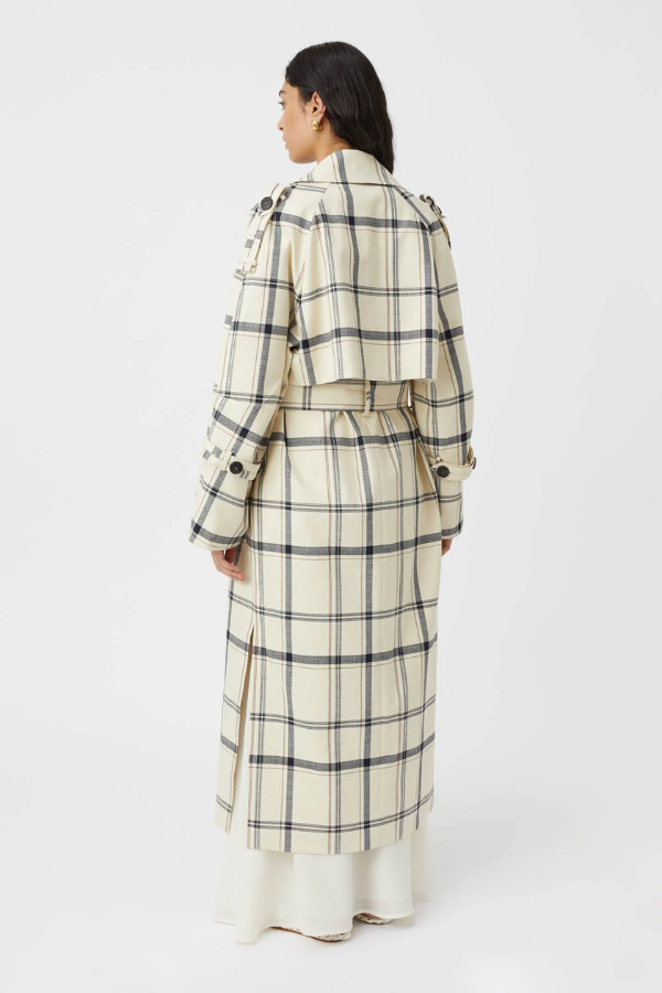 Camilla and Marc | Corelia Trench Coat Cream Black Check | Girls with Gems