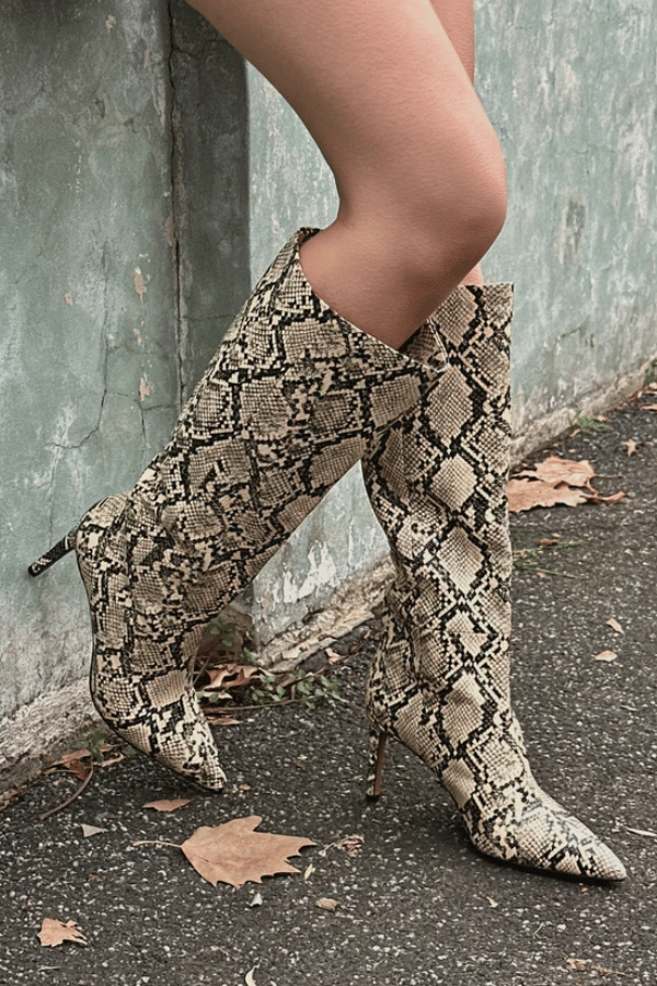 Lana Wilkinson | Huw Boot Snake-Print Leather | Girls With Gems