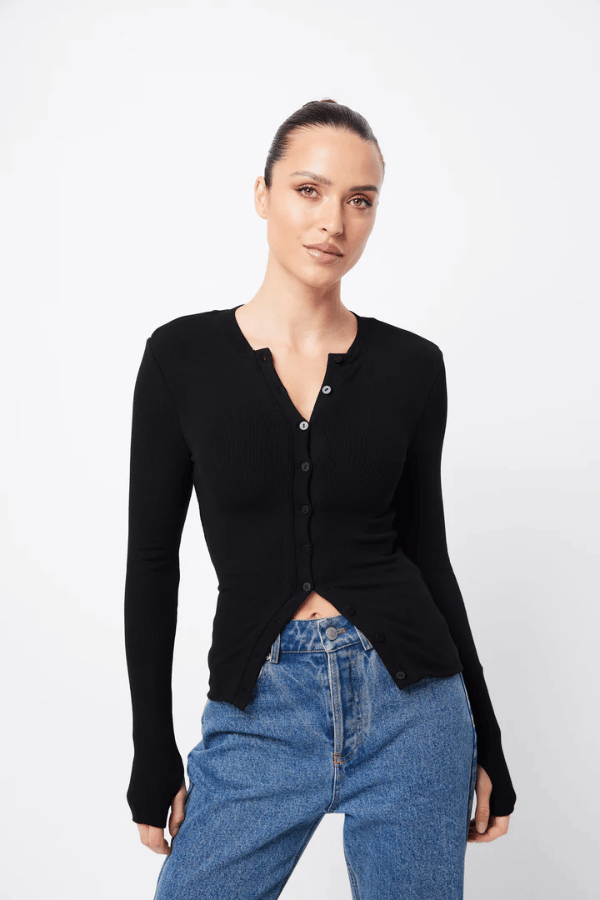 Mossman | Lyon Cardigan Black | Girls with Gems