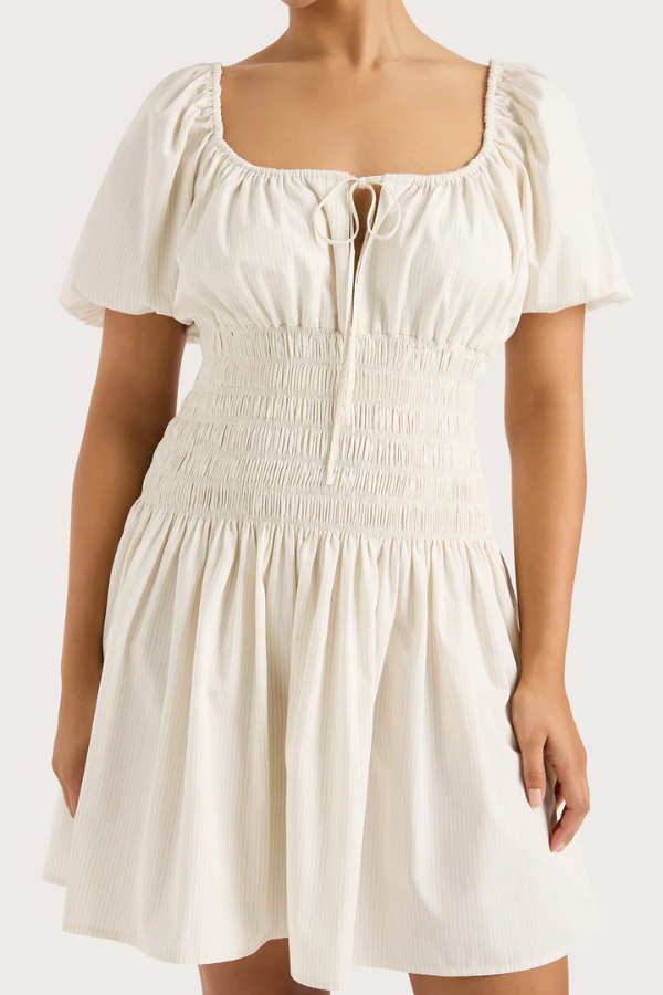 Faithfull the Brand | Aya Mini Dress Cream Pinstripe | Girls with Gems